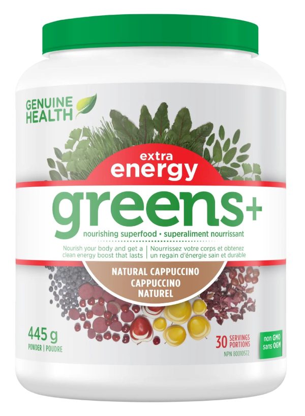 GENUINE HEALTH Greens+ Extra Energy (Cappuccino - 445 gr) Fashion