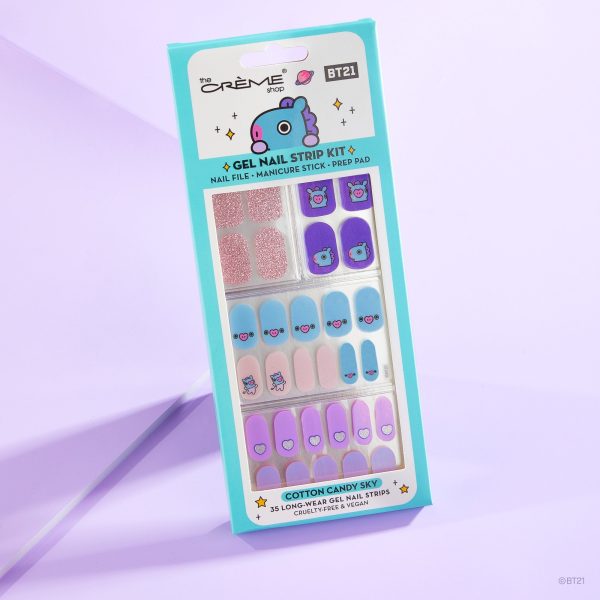 The Crème Shop | BT21: MANG Cotton Candy Sky Gel Nail Strips (Set of 35) on Sale