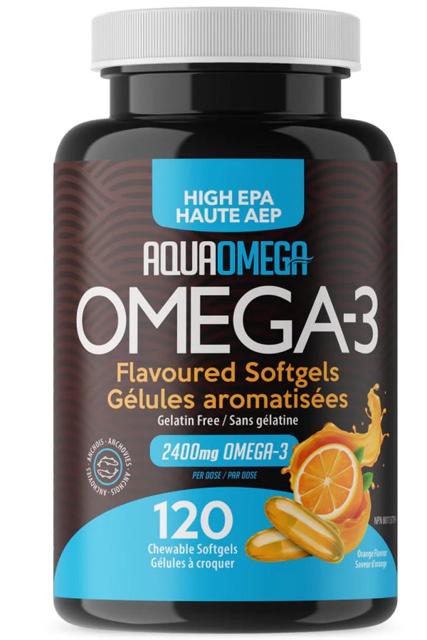 AQUAOMEGA High EPA Omega-3 (Orange Chew - 120 ct) For Discount