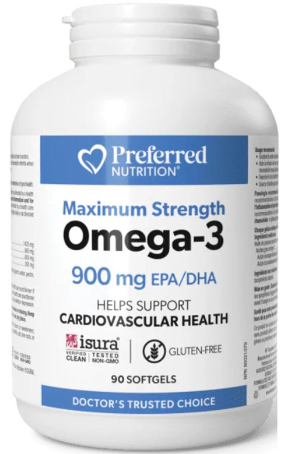 PREFERRED NUTRITION Maximum Strength Omega-3 (900 mg EPA DHA - 90 EC sgels) Online Hot Sale