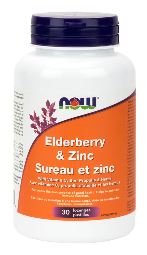 NOW Elderberry & Zinc (30 lozenges) Hot on Sale