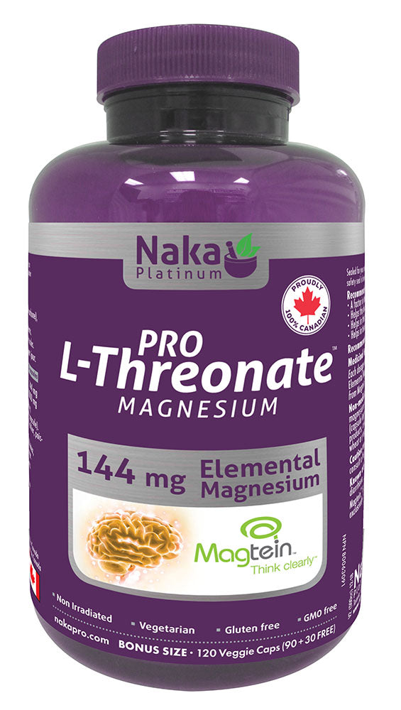 NAKA Platinum Pro L-Threonate Magnesium (144 mg - 120 veg caps) Supply