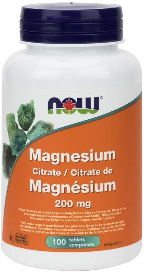 NOW Magesium Citrate (200 mg - 100 tabs) Online now