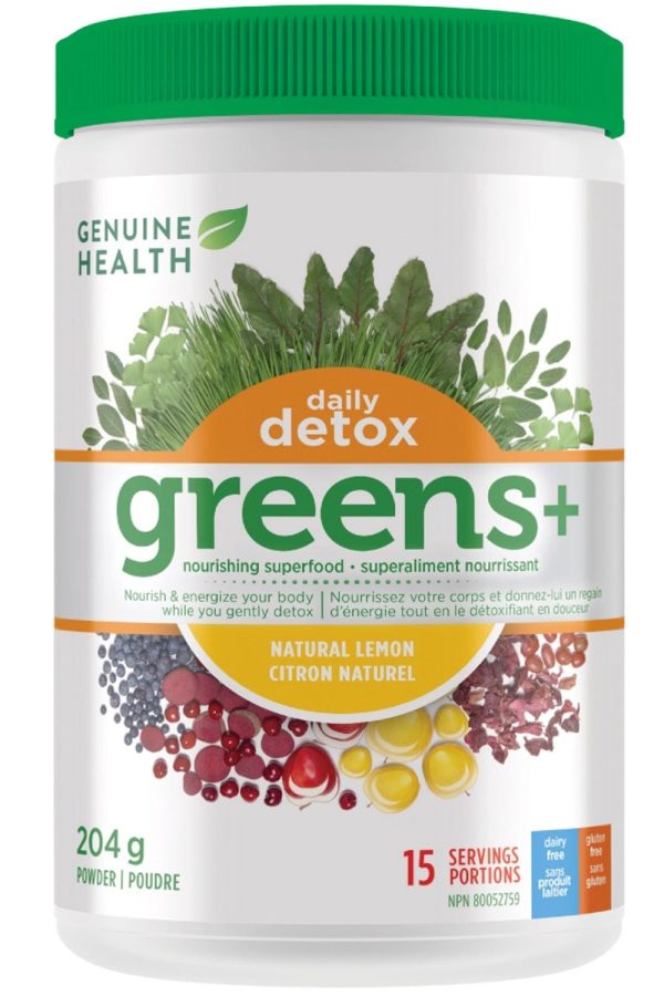 GENUINE HEALTH Greens+ Daily Detox (Natural Lemon - 204 g) Cheap