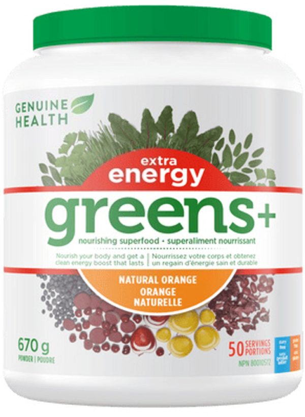 GENUINE HEALTH Greens+ Extra Energy (Orange - 50 servings) on Sale