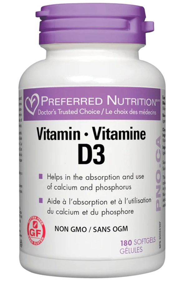 PREFERRED NUTRITION Vitamin D3 (180 softgels) For Discount