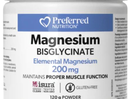 PREFERRED NUTRITION Magnesium Bisgylcinate (200 mg- buffered - 120 gr) Cheap