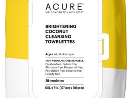 ACURE Brightening Coconut Towelettes Tray (3-Pack) Supply