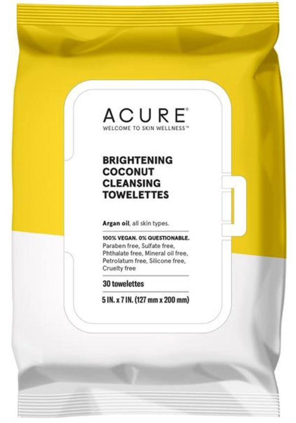 ACURE Brightening Coconut Towelettes Tray (3-Pack) Supply