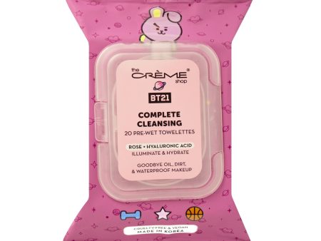 COOKY Complete Cleansing Towelettes -  Rose & Hyaluronic Acid (20 Pre-Wet Towelettes) Discount