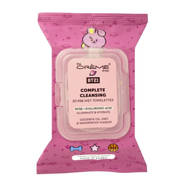 COOKY Complete Cleansing Towelettes -  Rose & Hyaluronic Acid (20 Pre-Wet Towelettes) Discount