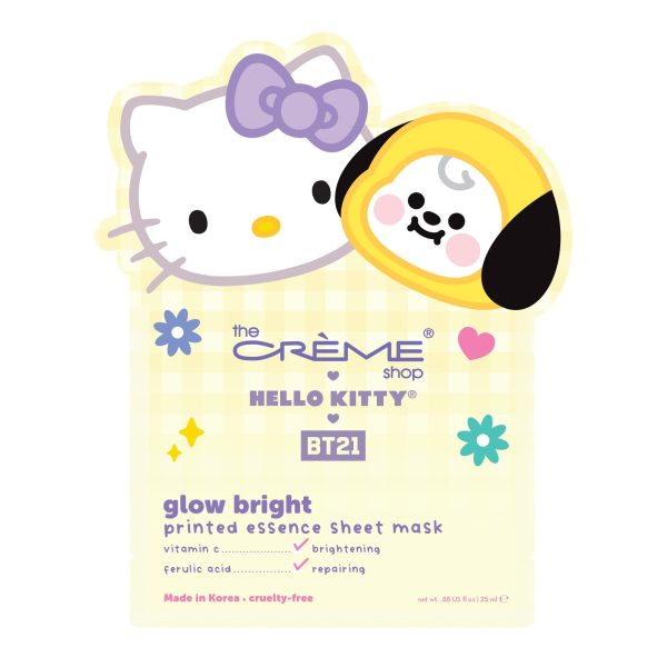 Hello Kitty & BT21 Glow Bright Printed Essence Sheet Mask Supply