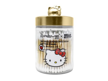 Hello Kitty Chic Reusable Jar with Cotton Swabs - Matte Gold Online Sale